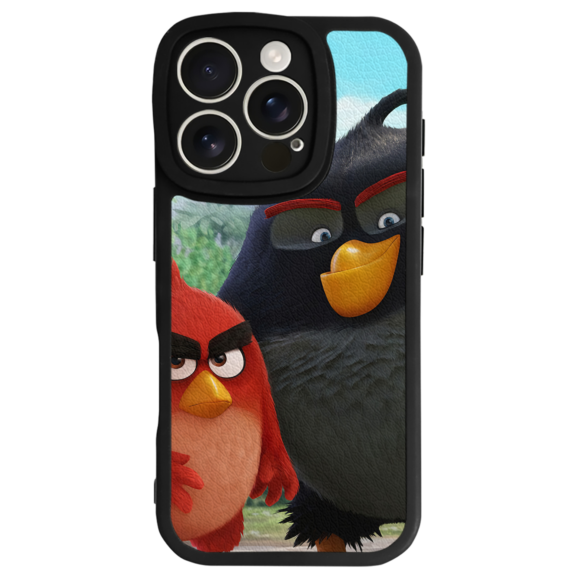 （画像用） Angry Birds アングリーバード 【iPhone 16シリーズ対応】シリコンスマホケース（レザー調） 材質：シリコン